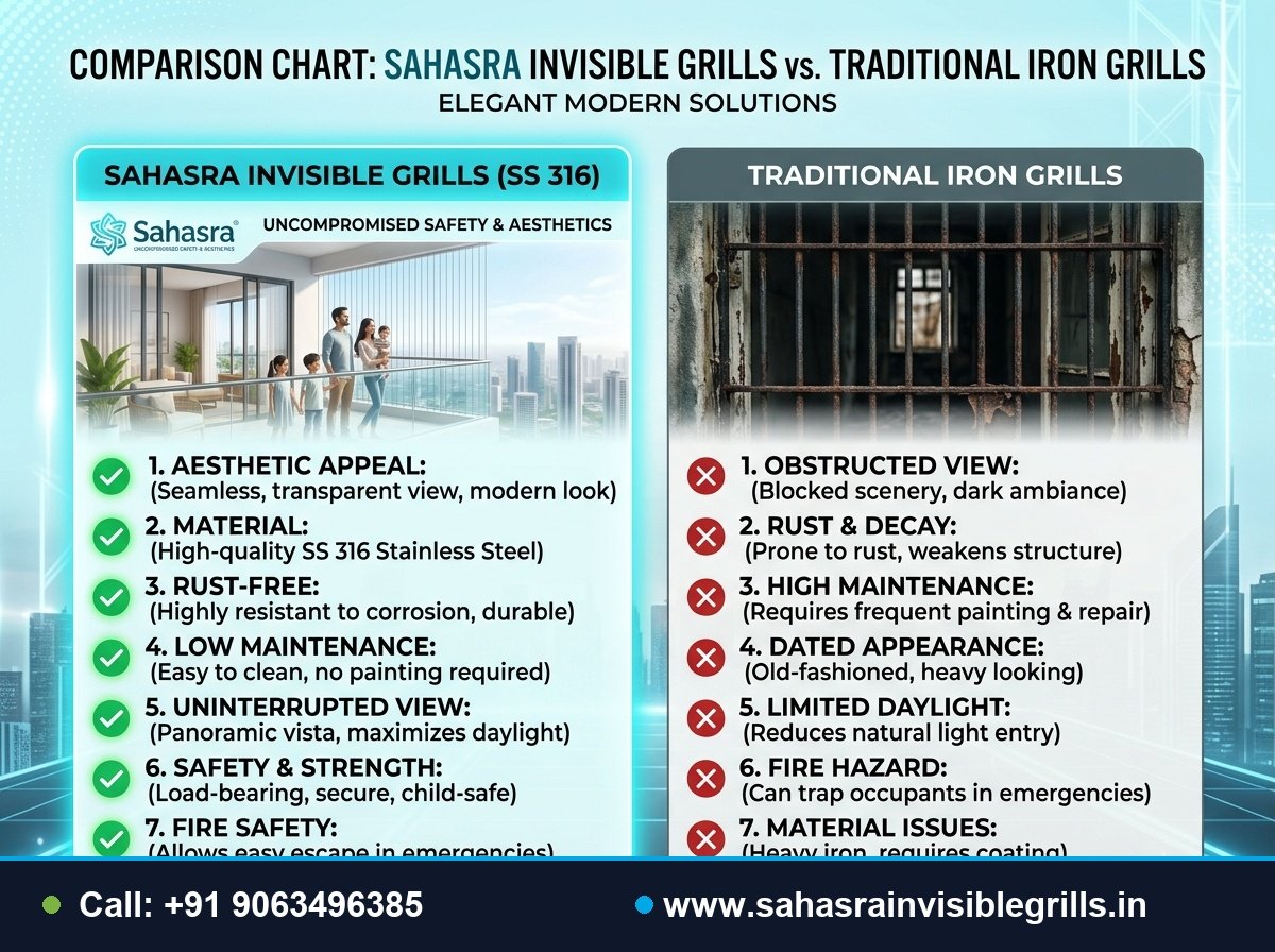 Sahasra Invisible Grills vs Others